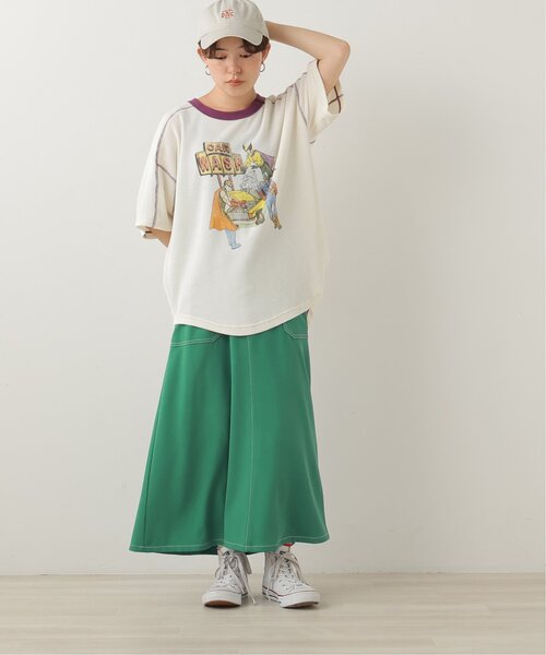 DOUBLE NAME（ダブルネーム）の「CAR WASHヒーローワッフルTEE（Tシャツ/カットソー・レディース・オフホワイト/スミクロ/グリーン/イエロー・FREE）」の16枚目の写真