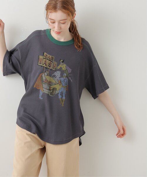 DOUBLE NAME（ダブルネーム）の「CAR WASHヒーローワッフルTEE（Tシャツ/カットソー・レディース・オフホワイト/スミクロ/グリーン/イエロー・FREE）」の22枚目の写真