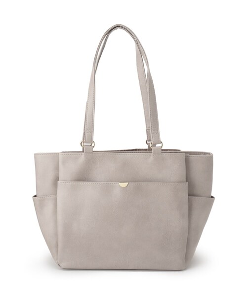 SHOO・LA・RUE(シューラルー)の「◆10ポケットフェイクレザートート(トートバッグ・レディース・ブラック/サンドベージュ/キャメル/ネイビー系5・00)」の2枚目の写真