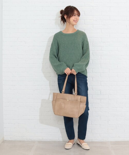 SHOO・LA・RUE(シューラルー)の「◆10ポケットフェイクレザートート(トートバッグ・レディース・ブラック/サンドベージュ/キャメル/ネイビー系5・00)」の11枚目の写真