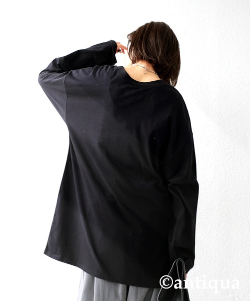 antiqua（アンティカ）の「オーガニックレイヤードデザインプルオーバー（Tシャツ/カットソー・レディース・ブラック/ベージュ/オフホワイト/ブルー系その他・FREE）」の12枚目の写真