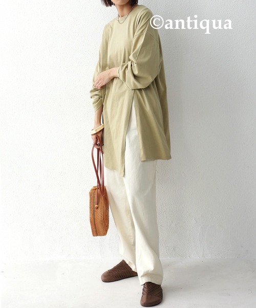 antiqua（アンティカ）の「オーガニックレイヤードデザインプルオーバー（Tシャツ/カットソー・レディース・ブラック/ベージュ/オフホワイト/ブルー系その他・FREE）」の20枚目の写真