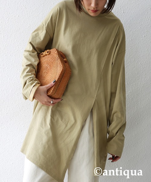 antiqua（アンティカ）の「オーガニックレイヤードデザインプルオーバー（Tシャツ/カットソー・レディース・ブラック/ベージュ/オフホワイト/ブルー系その他・FREE）」の22枚目の写真