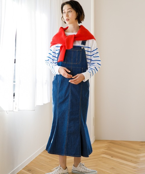 koe（コエ）の「マーメイドジャンスカ＊（つなぎ/オールインワン・レディース・インディゴブルー/ブルー・M）」の3枚目の写真