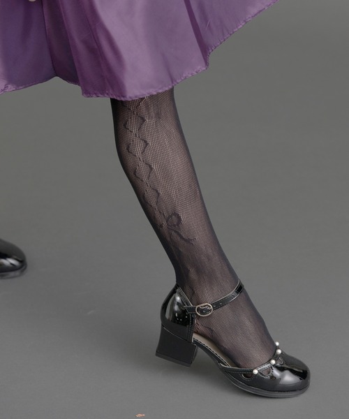 Catherine Cottage（キャサリンコテージ）の「日本製タイツ（タイツ/ストッキング・キッズ・ホワイト系1/ホワイト系2/ホワイト系3/ブラック系1/ブラック系2/ブラック系3/ブラック系4/ブラック系5/ホワイト系5・110/120/130/140）」の7枚目の写真