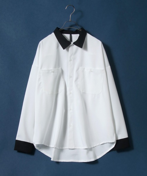ANPAS(アンパス)の「Twill Fabric Big Silhouette Work Shirt/ツイル ビッグシルエット ワークシャツ(シャツ/ブラウス・メンズ・ホワイト/ブラック/グリーン/グレイッシュベージュ/ホワイト系その他/ブラック系その他/ベージュ系その他/グリーン系その他/ブルー系その他/グレイッシュブルー・M/L/XL)」の3枚目の写真