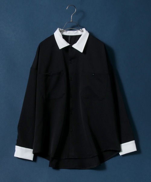 ANPAS(アンパス)の「Twill Fabric Big Silhouette Work Shirt/ツイル ビッグシルエット ワークシャツ(シャツ/ブラウス・メンズ・ホワイト/ブラック/グリーン/グレイッシュベージュ/ホワイト系その他/ブラック系その他/ベージュ系その他/グリーン系その他/ブルー系その他/グレイッシュブルー・M/L/XL)」の1枚目の写真