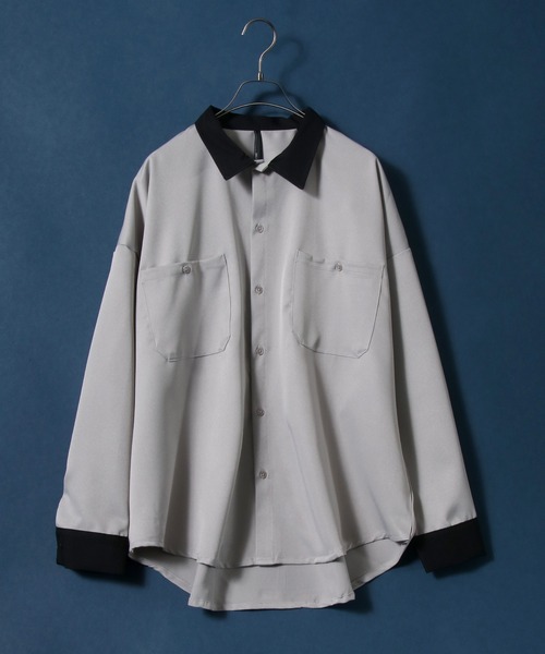 ANPAS(アンパス)の「Twill Fabric Big Silhouette Work Shirt/ツイル ビッグシルエット ワークシャツ(シャツ/ブラウス・メンズ・ホワイト/ブラック/グリーン/グレイッシュベージュ/ホワイト系その他/ブラック系その他/ベージュ系その他/グリーン系その他/ブルー系その他/グレイッシュブルー・M/L/XL)」の5枚目の写真