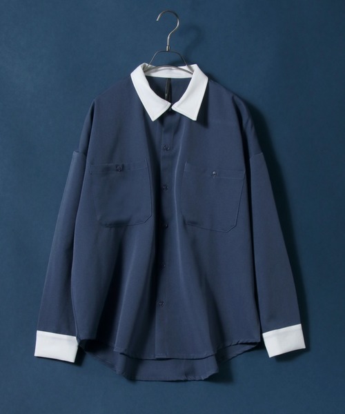 ANPAS(アンパス)の「Twill Fabric Big Silhouette Work Shirt/ツイル ビッグシルエット ワークシャツ(シャツ/ブラウス・メンズ・ホワイト/ブラック/グリーン/グレイッシュベージュ/ホワイト系その他/ブラック系その他/ベージュ系その他/グリーン系その他/ブルー系その他/グレイッシュブルー・M/L/XL)」の9枚目の写真