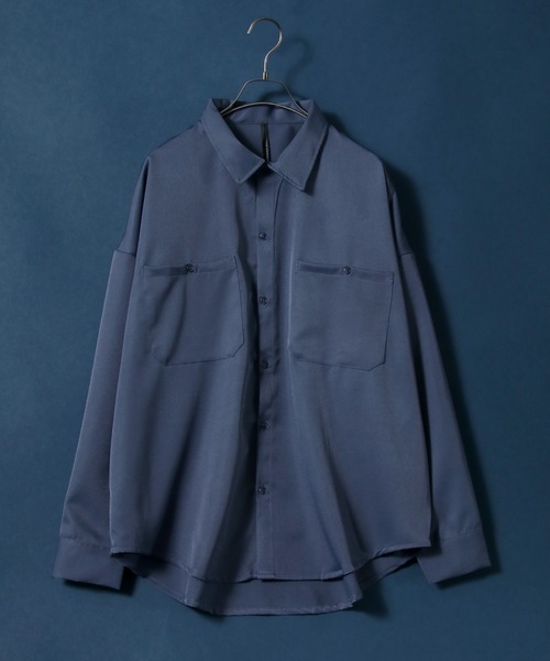 ANPAS(アンパス)の「Twill Fabric Big Silhouette Work Shirt/ツイル ビッグシルエット ワークシャツ(シャツ/ブラウス・メンズ・ホワイト/ブラック/グリーン/グレイッシュベージュ/ホワイト系その他/ブラック系その他/ベージュ系その他/グリーン系その他/ブルー系その他/グレイッシュブルー・M/L/XL)」の10枚目の写真