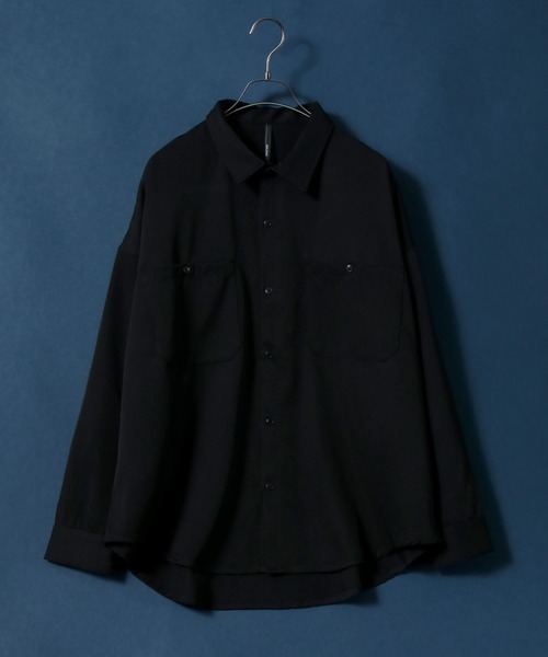 ANPAS(アンパス)の「Twill Fabric Big Silhouette Work Shirt/ツイル ビッグシルエット ワークシャツ(シャツ/ブラウス・メンズ・ホワイト/ブラック/グリーン/グレイッシュベージュ/ホワイト系その他/ブラック系その他/ベージュ系その他/グリーン系その他/ブルー系その他/グレイッシュブルー・M/L/XL)」の4枚目の写真