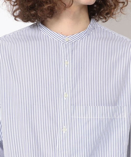 KATO`(カトー)の「KATO`/カトー ストライプスタンドカラーシャツ BS2212742(シャツ/ブラウス・メンズ・ホワイト/ネイビー・X-LARGE/MEDIUM/LARGE)」の9枚目の写真