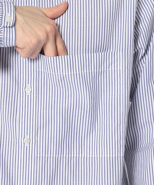 KATO`(カトー)の「KATO`/カトー ストライプスタンドカラーシャツ BS2212742(シャツ/ブラウス・メンズ・ホワイト/ネイビー・X-LARGE/MEDIUM/LARGE)」の5枚目の写真