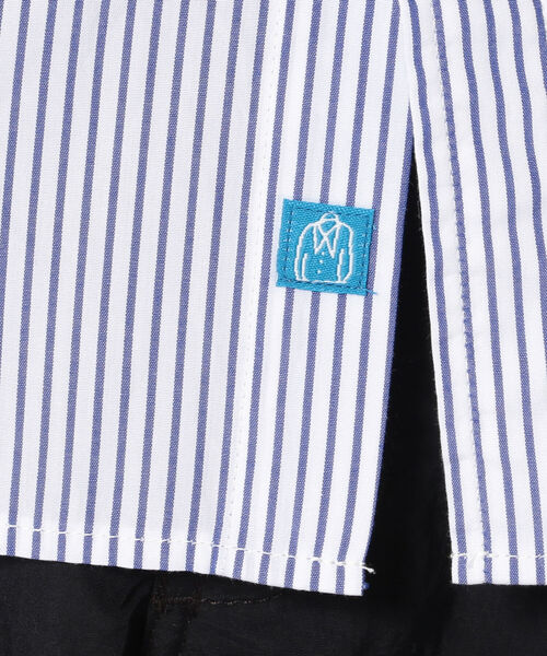 KATO`(カトー)の「KATO`/カトー ストライプスタンドカラーシャツ BS2212742(シャツ/ブラウス・メンズ・ホワイト/ネイビー・X-LARGE/MEDIUM/LARGE)」の4枚目の写真