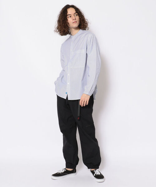 KATO`(カトー)の「KATO`/カトー ストライプスタンドカラーシャツ BS2212742(シャツ/ブラウス・メンズ・ホワイト/ネイビー・X-LARGE/MEDIUM/LARGE)」の3枚目の写真