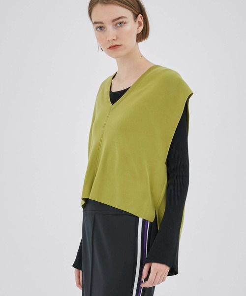 CITY TOKYO（シティトウキョウ）の「Vネックノースリーブベスト（ベスト・レディース・グレー/ライム/ブラック・FREE）」の13枚目の写真
