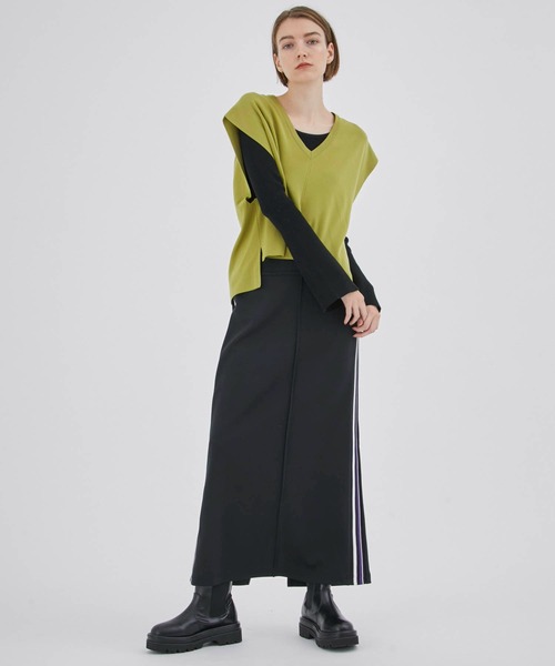 CITY TOKYO（シティトウキョウ）の「Vネックノースリーブベスト（ベスト・レディース・グレー/ライム/ブラック・FREE）」の11枚目の写真