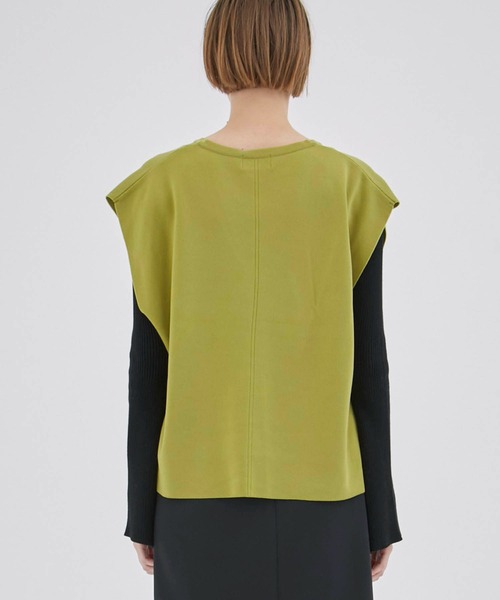 CITY TOKYO（シティトウキョウ）の「Vネックノースリーブベスト（ベスト・レディース・グレー/ライム/ブラック・FREE）」の8枚目の写真