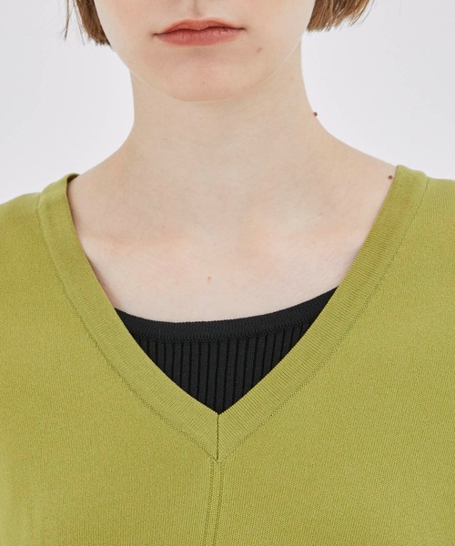 CITY TOKYO（シティトウキョウ）の「Vネックノースリーブベスト（ベスト・レディース・グレー/ライム/ブラック・FREE）」の7枚目の写真