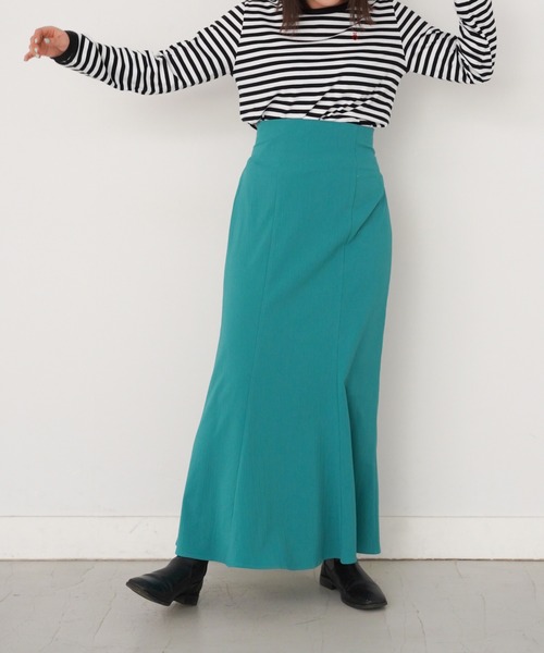 omom sot（オムオムソット）の「スカート マーメイド ハイウエスト omom sot（スカート・レディース・オレンジ/グリーン/アイボリー・F）」の3枚目の写真