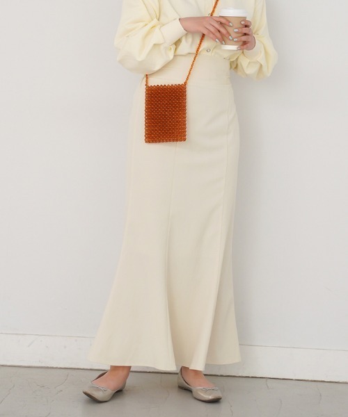 omom sot（オムオムソット）の「スカート マーメイド ハイウエスト omom sot（スカート・レディース・オレンジ/グリーン/アイボリー・F）」の2枚目の写真