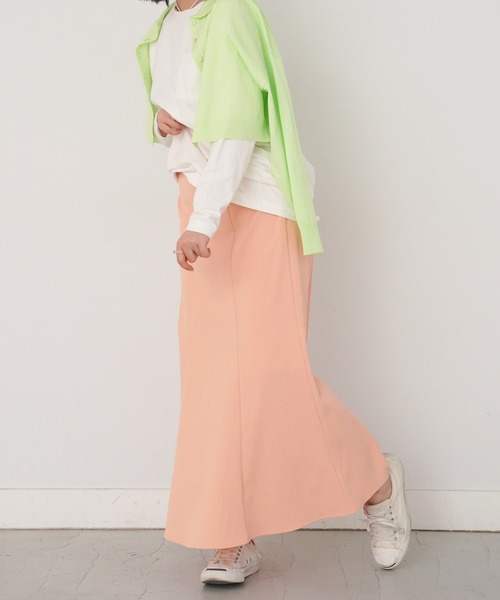 omom sot（オムオムソット）の「スカート マーメイド ハイウエスト omom sot（スカート・レディース・オレンジ/グリーン/アイボリー・F）」の4枚目の写真