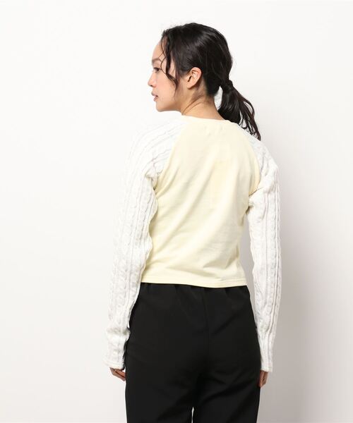 bonjour records（ボンジュールレコーズ）の「【MOSAIC SOCIETY】Cable knit cotton mix top（ニット/セーター・レディース・ホワイト・FREE）」の8枚目の写真