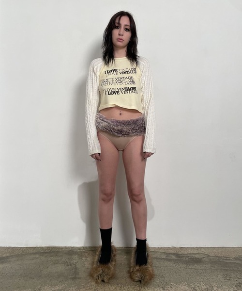 bonjour records（ボンジュールレコーズ）の「【MOSAIC SOCIETY】Cable knit cotton mix top（ニット/セーター・レディース・ホワイト・FREE）」の4枚目の写真