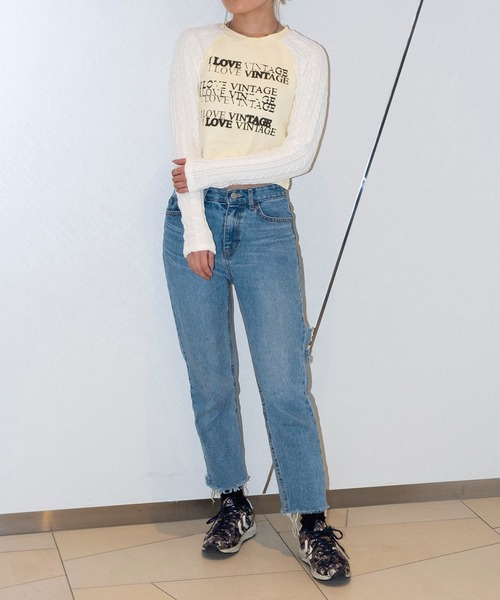 bonjour records（ボンジュールレコーズ）の「【MOSAIC SOCIETY】Cable knit cotton mix top（ニット/セーター・レディース・ホワイト・FREE）」の10枚目の写真