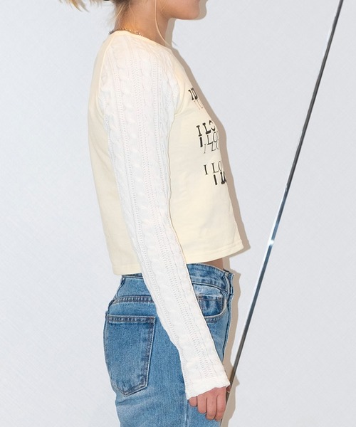 bonjour records（ボンジュールレコーズ）の「【MOSAIC SOCIETY】Cable knit cotton mix top（ニット/セーター・レディース・ホワイト・FREE）」の11枚目の写真