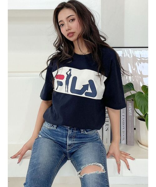 FILA（フィラ）の「GYDA×FILA BASKETBALL BIG Tシャツ（Tシャツ/カットソー・レディース・ブラック/ネイビー/オフホワイト・FREE）」の11枚目の写真