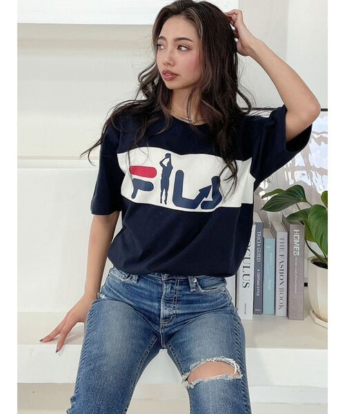 FILA（フィラ）の「GYDA×FILA BASKETBALL BIG Tシャツ（Tシャツ/カットソー・レディース・ブラック/ネイビー/オフホワイト・FREE）」の7枚目の写真