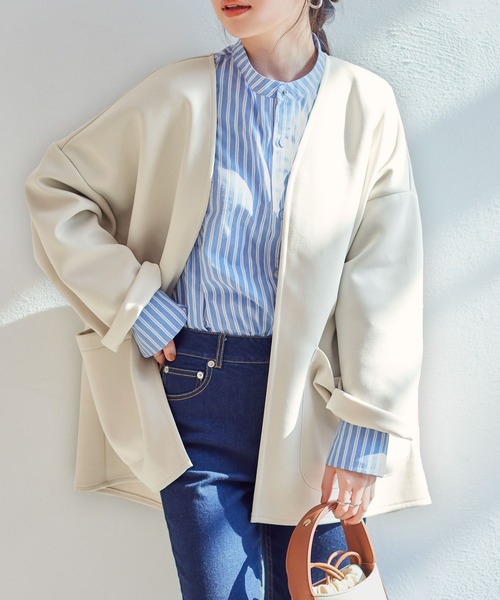 KOBE LETTUCE（コウベレタス）の「ざっくりポンチカーディガン（カーディガン/ボレロ・レディース・グレイッシュベージュ/ブラック/アイボリー/ホワイト系/ブラック系/ブラウン系・FREE）」の3枚目の写真