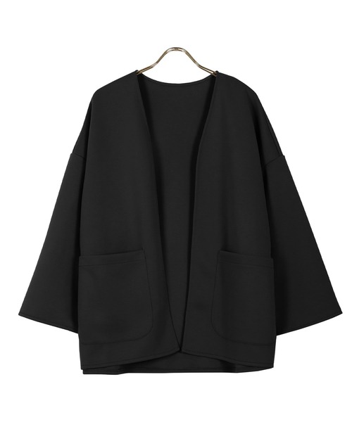 KOBE LETTUCE（コウベレタス）の「ざっくりポンチカーディガン（カーディガン/ボレロ・レディース・グレイッシュベージュ/ブラック/アイボリー/ホワイト系/ブラック系/ブラウン系・FREE）」の4枚目の写真