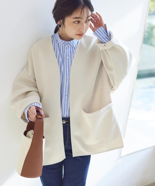 KOBE LETTUCE（コウベレタス）の「ざっくりポンチカーディガン（カーディガン/ボレロ・レディース・グレイッシュベージュ/ブラック/アイボリー/ホワイト系/ブラック系/ブラウン系・FREE）」の19枚目の写真