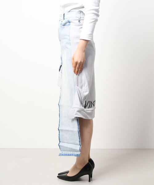VINTI ANDREWS（ヴィンティアンドリュース）の「VINTI ANDREWS（ヴィンティアンドリュース）スエットコンビデニムスカート（スカート・レディース・グレー・SMALL/X-SMALL）」の2枚目の写真
