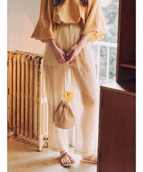 Ungrid（アングリッド）の「ウエストステッチシアータックパンツ（その他パンツ・レディース・ピンク/ベージュ/キャメル・FREE）」の6枚目の写真