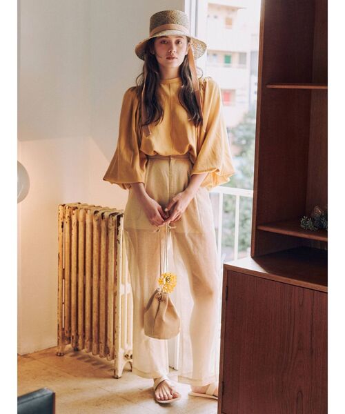 Ungrid（アングリッド）の「ウエストステッチシアータックパンツ（その他パンツ・レディース・ピンク/ベージュ/キャメル・FREE）」の4枚目の写真