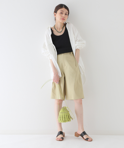 JOURNAL STANDARD relume（ジャーナルスタンダード　レリューム）の「《追加》オーガニックコットンマルドウテレコタンクトップ（タンクトップ・レディース・ホワイト/ブラック/ベージュ/ブラウン/カーキ・FREE）」の8枚目の写真