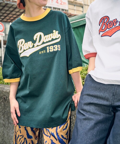 BEN DAVIS（ベンデイビス）の「【BEN DAVIS/ベンデイヴィス】 別注スタジアムロゴリンガーTee/ロゴリンガーTシャツ/ユニセックス（Tシャツ/カットソー・レディース・グリーン/ホワイト/ブルー/ブラック/レッド・SMALL/MEDIUM/LARGE/X-LARGE）」の9枚目の写真