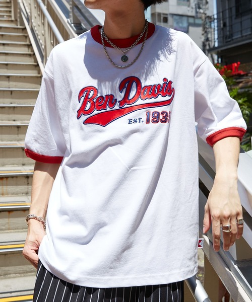 BEN DAVIS（ベンデイビス）の「【BEN DAVIS/ベンデイヴィス】 別注スタジアムロゴリンガーTee/ロゴリンガーTシャツ/ユニセックス（Tシャツ/カットソー・レディース・グリーン/ホワイト/ブルー/ブラック/レッド・SMALL/MEDIUM/LARGE/X-LARGE）」の5枚目の写真