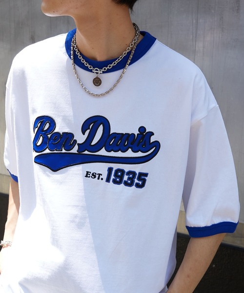 BEN DAVIS（ベンデイビス）の「【BEN DAVIS/ベンデイヴィス】 別注スタジアムロゴリンガーTee/ロゴリンガーTシャツ/ユニセックス（Tシャツ/カットソー・レディース・グリーン/ホワイト/ブルー/ブラック/レッド・SMALL/MEDIUM/LARGE/X-LARGE）」の2枚目の写真