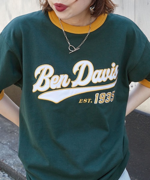 BEN DAVIS（ベンデイビス）の「【BEN DAVIS/ベンデイヴィス】 別注スタジアムロゴリンガーTee/ロゴリンガーTシャツ/ユニセックス（Tシャツ/カットソー・レディース・グリーン/ホワイト/ブルー/ブラック/レッド・SMALL/MEDIUM/LARGE/X-LARGE）」の3枚目の写真