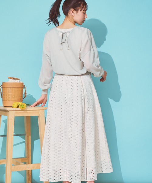 NOELA（ノエラ）の「コットンレースマキシワンピ（ワンピース・レディース・ブラック/オフホワイト/ラベンダー・S/M）」の20枚目の写真