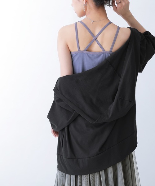 n'OrLABEL（ノアールレーベル）の「【廃盤】【機能素材】『バッククロスブラトップ』（インナーウェア/肌着・レディース・ブラック/グレイッシュブルー/オレンジ/オフホワイト・LL/M/L）」の5枚目の写真