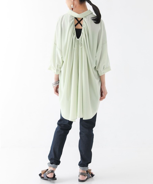 n'OrLABEL（ノアールレーベル）の「【廃盤】【機能素材】『バッククロスブラトップ』（インナーウェア/肌着・レディース・ブラック/グレイッシュブルー/オレンジ/オフホワイト・LL/M/L）」の21枚目の写真