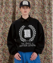 ESC STUDIO | 【ESC STUDIO/イーエスシースタジオ】laurel leaves mtm ロゴ プリント スウェット シャツ オーバーサイズ(スウェット)