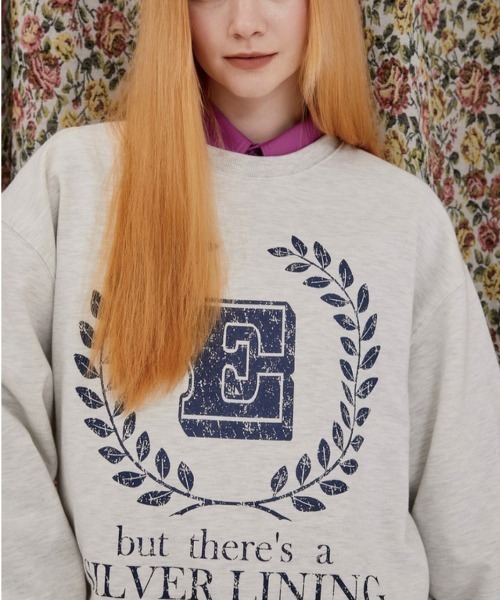 ESC STUDIO(イーエスシースタジオ)の「【ESC STUDIO/イーエスシースタジオ】laurel leaves mtm ロゴ プリント スウェット シャツ オーバーサイズ(スウェット・メンズ・ブラック/杢グレー/ブルー・ONE SIZE)」の14枚目の写真