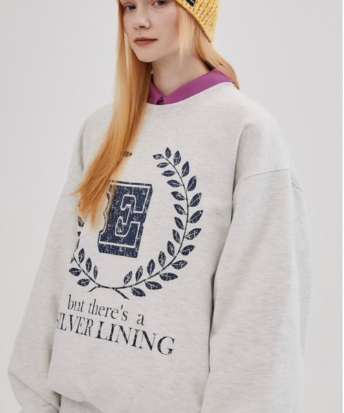 ESC STUDIO(イーエスシースタジオ)の「【ESC STUDIO/イーエスシースタジオ】laurel leaves mtm ロゴ プリント スウェット シャツ オーバーサイズ(スウェット・メンズ・ブラック/杢グレー/ブルー・ONE SIZE)」の18枚目の写真