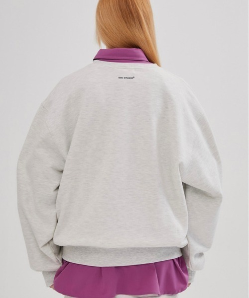 ESC STUDIO(イーエスシースタジオ)の「【ESC STUDIO/イーエスシースタジオ】laurel leaves mtm ロゴ プリント スウェット シャツ オーバーサイズ(スウェット・メンズ・ブラック/杢グレー/ブルー・ONE SIZE)」の20枚目の写真